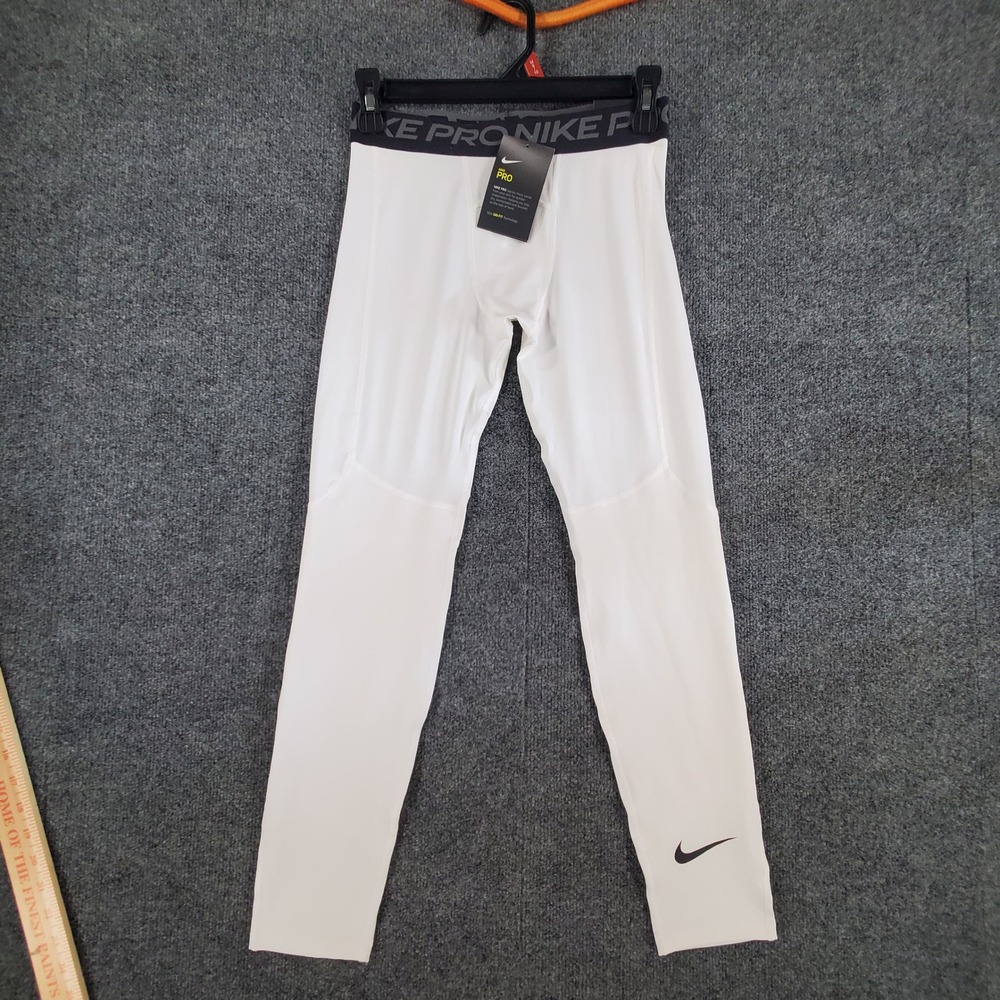 Nike Tights Boys L CK4546-100 White Nike Pro Dri-FIT Training NEW
